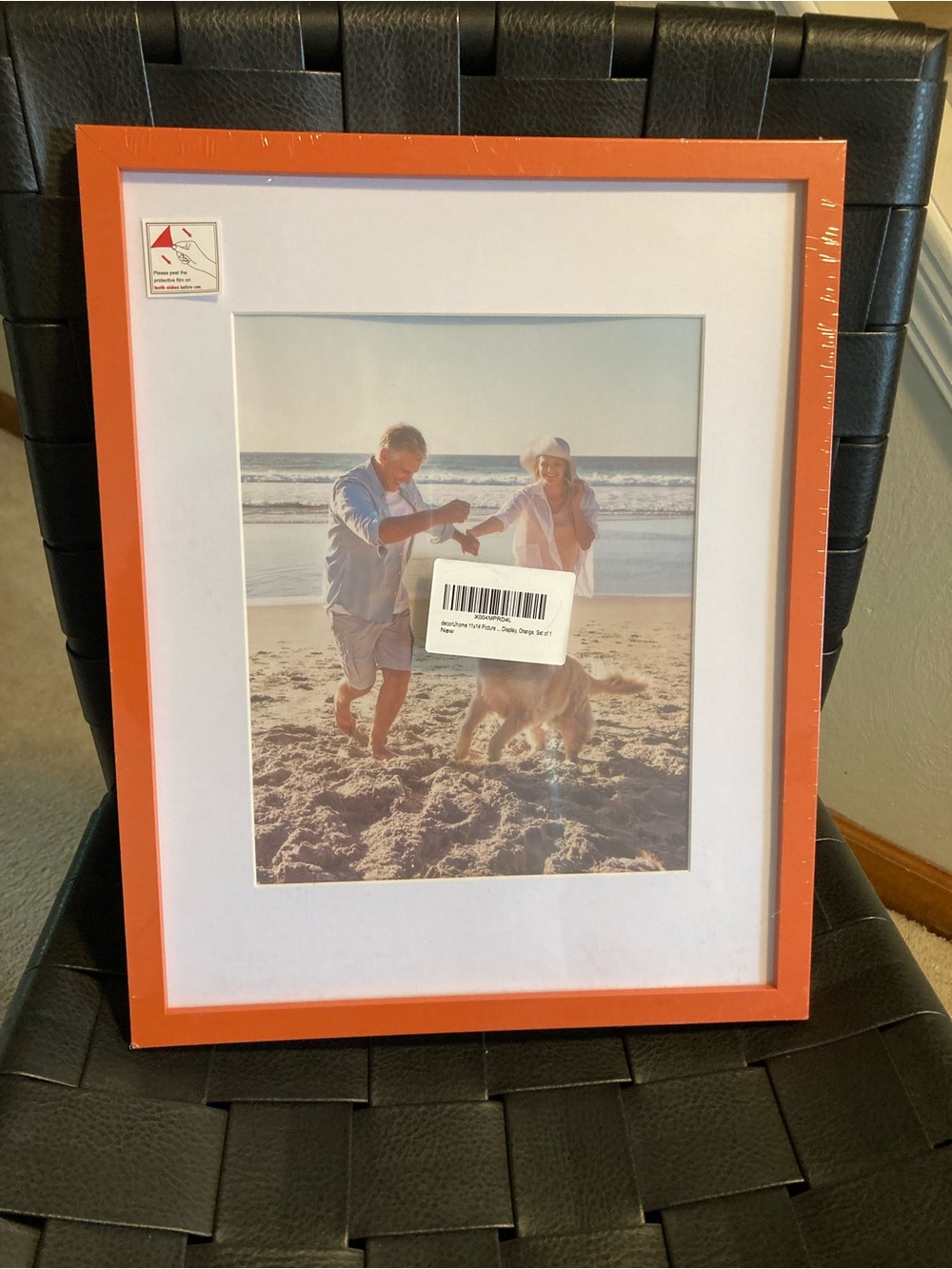 Wall Art Frame, vibrant Orange with White Mat, 11x14/ 8x10
